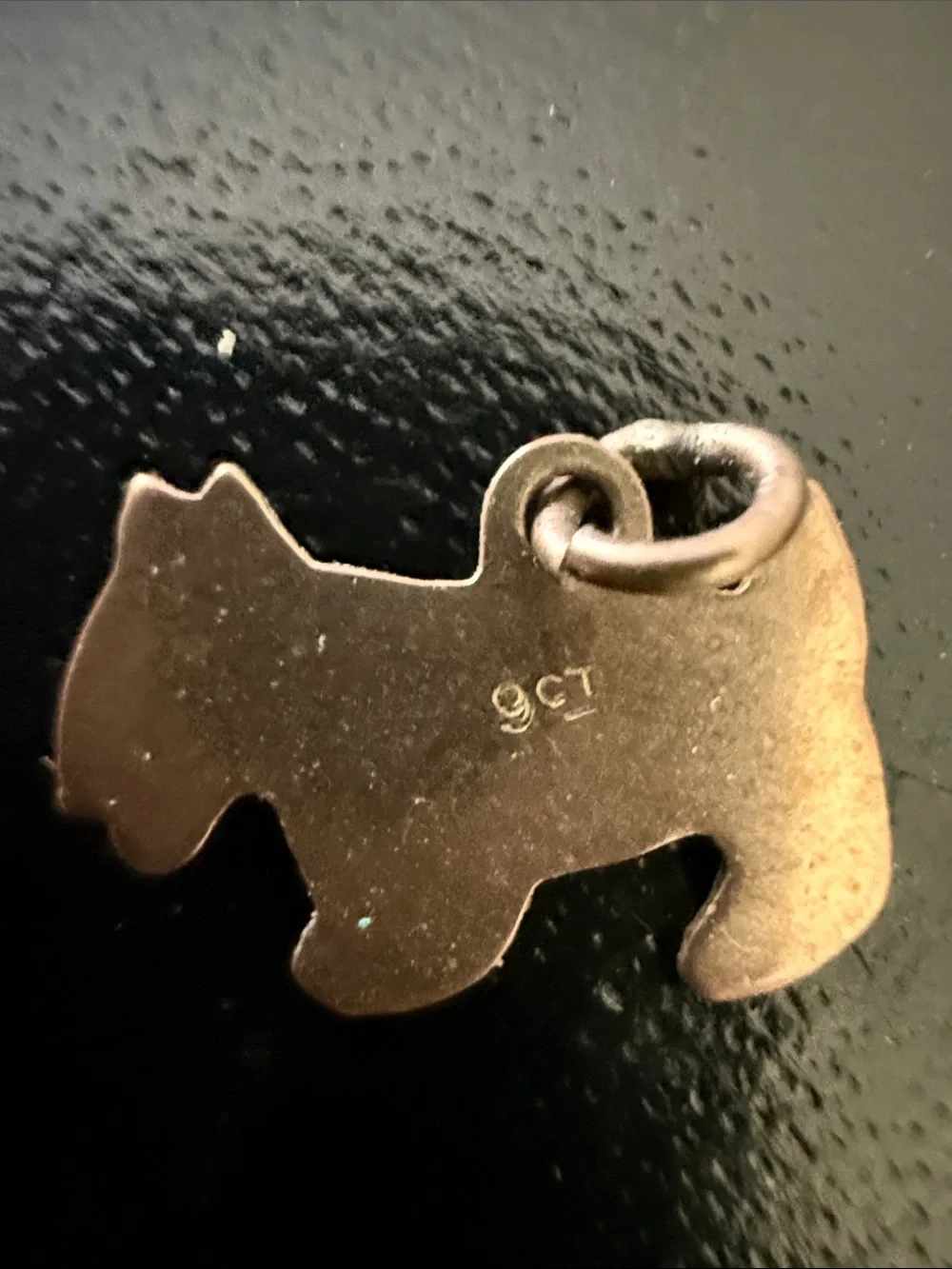 Vintage 9K Gold Scottish Terrier Dog Charm British Scottie Pendant tiny! - Picture 2 of 3